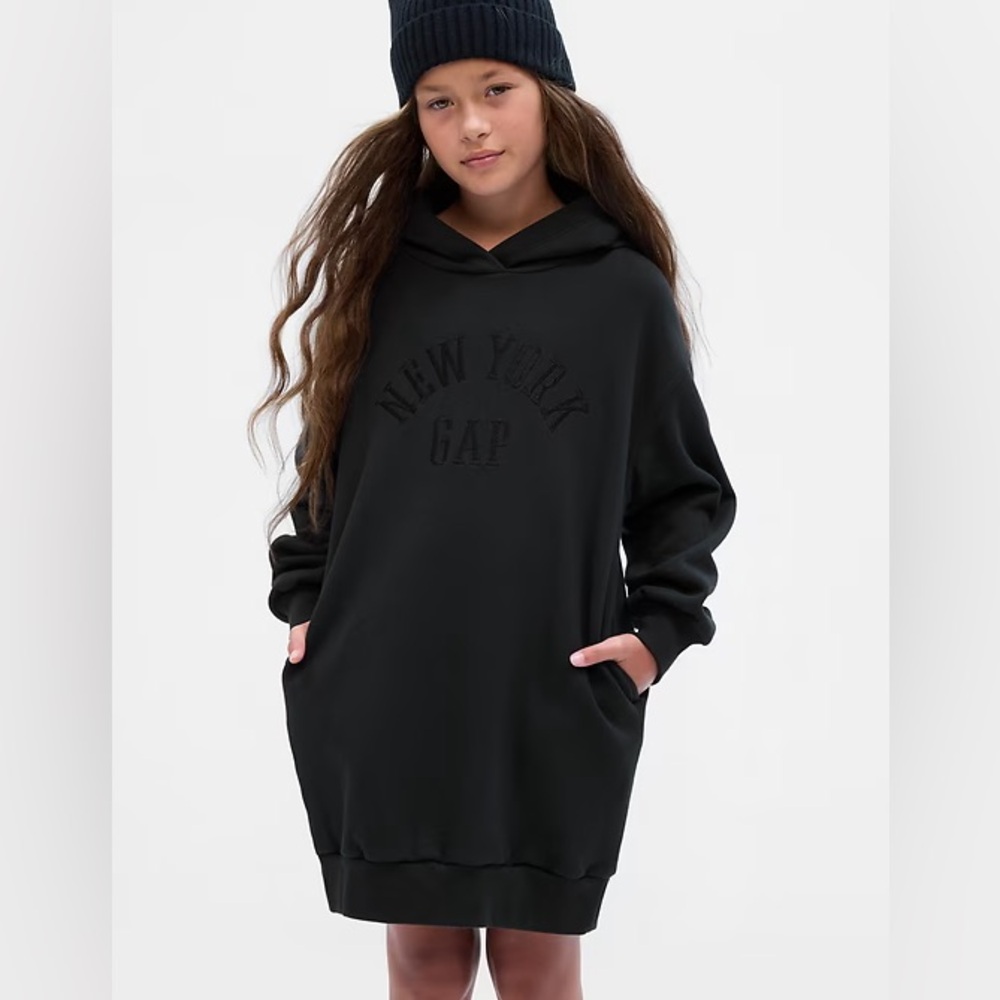 Gap Sweatshirt Hoodie Dress • Moonless Night • M (8)